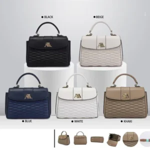 Textured Wave Flap Handbag