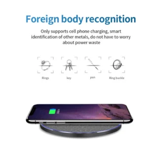 Qi Standard Ultra-Thin Fabric Aluminum Alloy Fast Charge Wireless Charger 15W Fast Charge Fast Charger Disc Wireless Charger